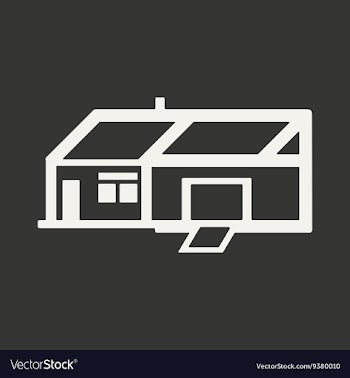 Flat in black and white mobile application house vector image