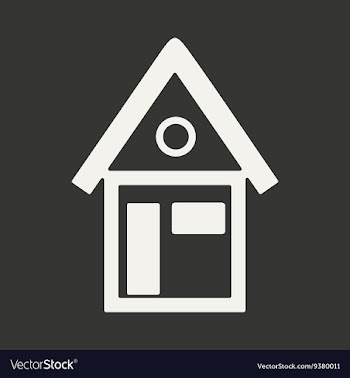 Flat in black and white mobile application house vector image