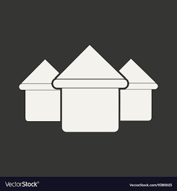 Flat in black and white mobile application house vector image