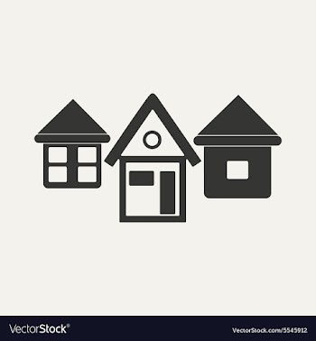 Flat in black and white mobile application houses vector image