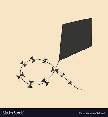 Flat in black and white mobile application kite vector image