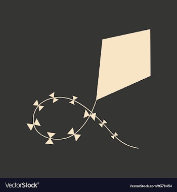 Flat in black and white mobile application kite vector image