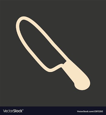 Flat in black and white mobile application knife vector image