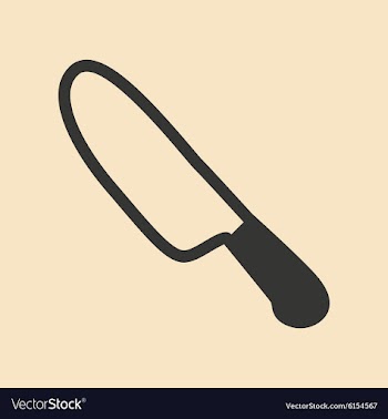 Flat in black and white mobile application knife vector image
