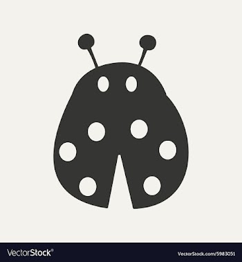 Flat in black and white mobile application ladybug vector image