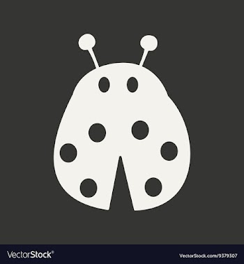 Flat in black and white mobile application ladybug vector image