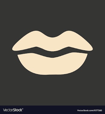 Flat in black and white mobile application lips vector image