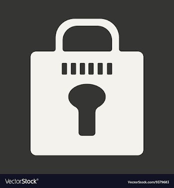 Flat in black and white mobile application lock vector image