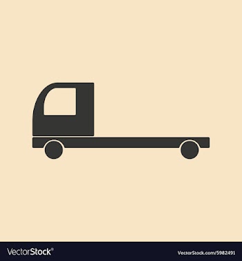 Flat in black and white mobile application lorry vector image