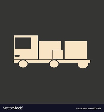 Flat in black and white mobile application lorry vector image