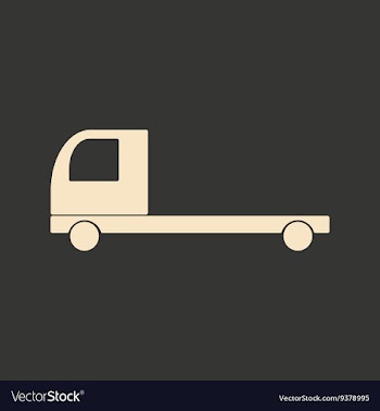 Flat in black and white mobile application lorry vector image