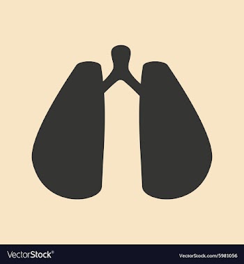 Flat in black and white mobile application lungs vector image