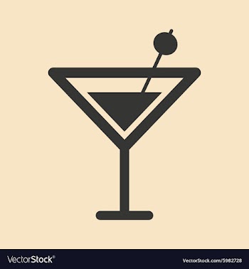 Flat in black and white mobile application martini vector image