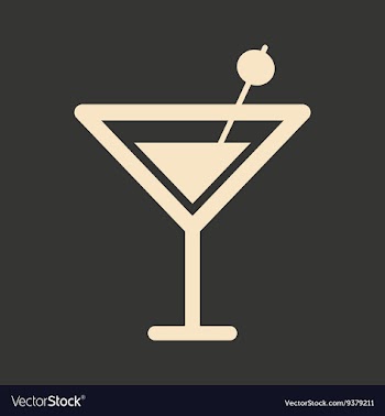 Flat in black and white mobile application martini vector image