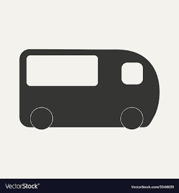 Flat in black and white mobile application minibus vector image