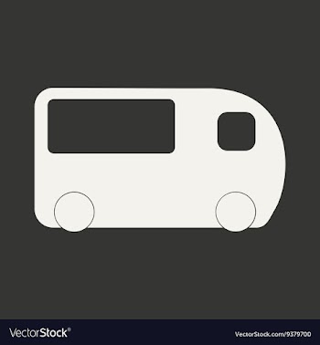 Flat in black and white mobile application minibus vector image