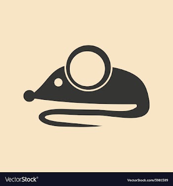 Flat in black and white mobile application Mouse vector image