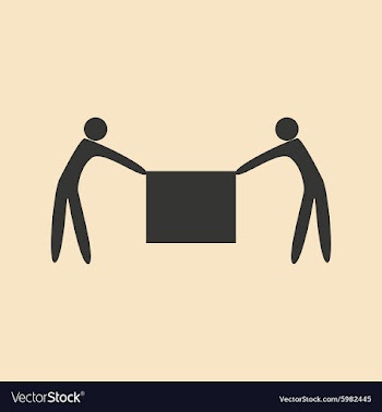Flat in black and white mobile application movers vector image