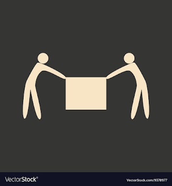 Flat in black and white mobile application movers vector image