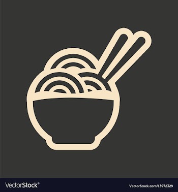 Flat in black and white mobile application noodles vector image