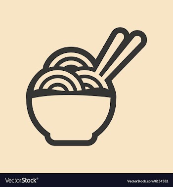 Flat in black and white mobile application noodles vector image