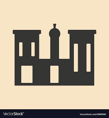 Flat in black and white mobile application palace vector image