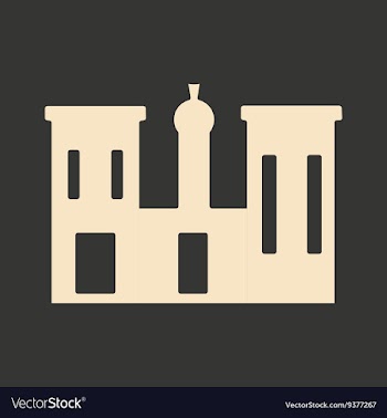 Flat in black and white mobile application palace vector image