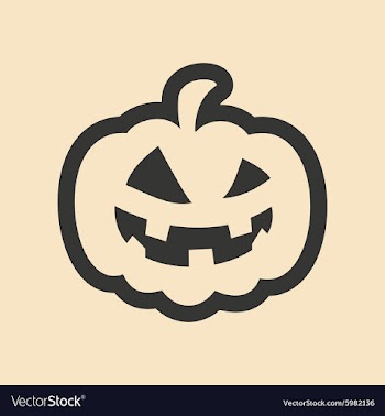 Flat in black and white mobile application pumpkin vector image
