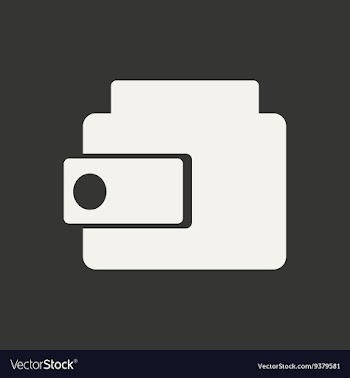 Flat in black and white mobile application purse vector image