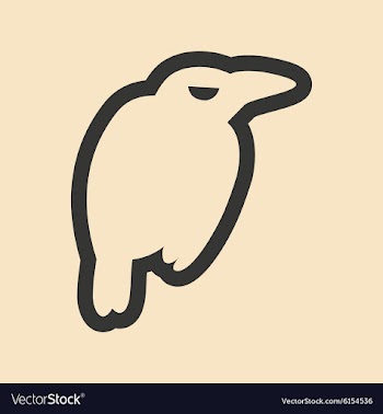 Flat in black and white mobile application raven vector image
