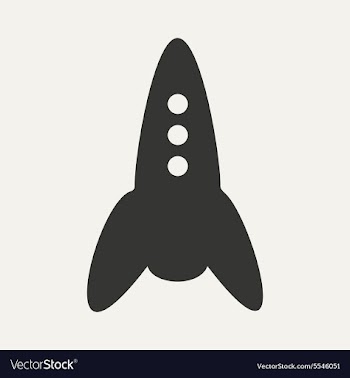Flat in black and white mobile application rocket vector image