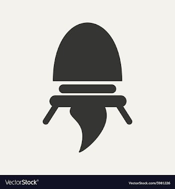 Flat in black and white mobile application rocket vector image