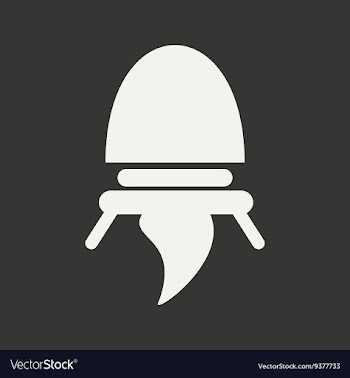 Flat in black and white mobile application rocket vector image