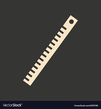 Flat in black and white mobile application ruler vector image