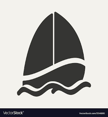 Flat in black and white mobile application sailing vector image