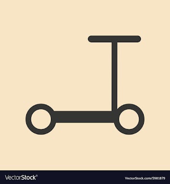 Flat in black and white mobile application scooter vector image