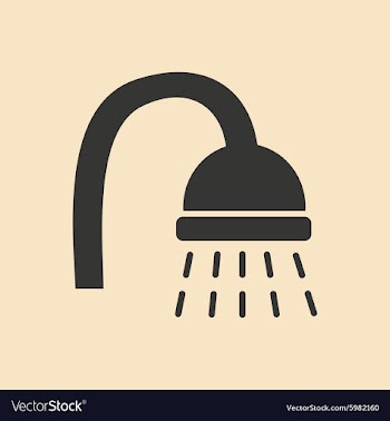 Flat in black and white mobile application shower vector image
