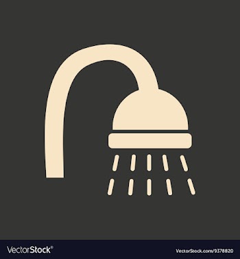 Flat in black and white mobile application shower vector image