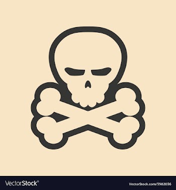 Flat in black and white mobile application skull vector image