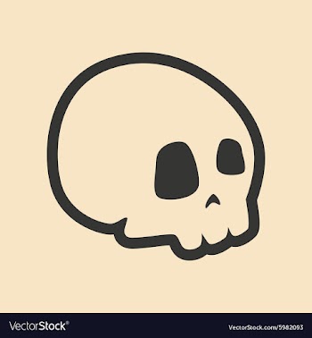 Flat in black and white mobile application skull vector image