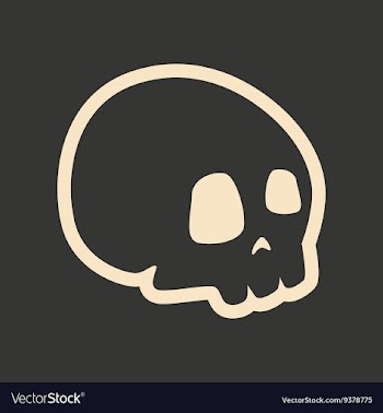Flat in black and white mobile application skull vector image