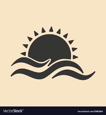 Flat in black and white mobile application sunset vector image