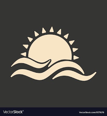 Flat in black and white mobile application sunset vector image