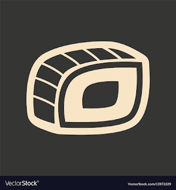 Flat in black and white mobile application sushi vector image