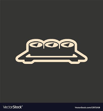 Flat in black and white mobile application sushi vector image
