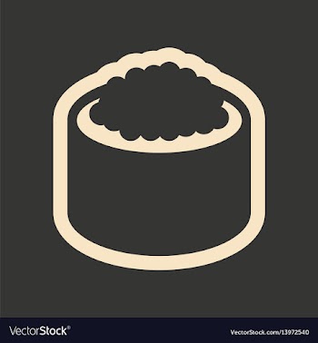 Flat in black and white mobile application sushi vector image