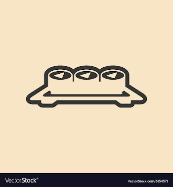 Flat in black and white mobile application sushi vector image