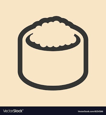 Flat in black and white mobile application sushi vector image