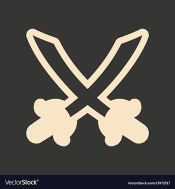 Flat in black and white mobile application swords vector image