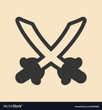 Flat in black and white mobile application swords vector image